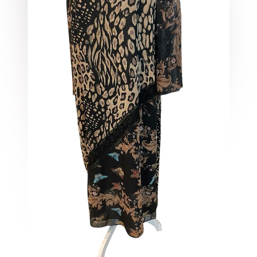 Jonquil Diane Samandi Nieman Marcus Butterfly Animal Print Lined Dress - Picture 3 of 12
